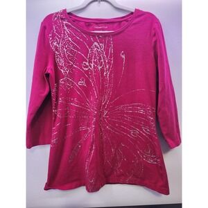 Coldwater Creek Womens Top Blouse Medium 3/4 Sleeve